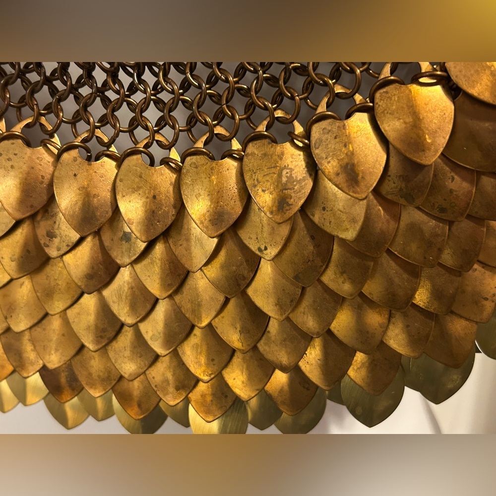 Rare Handmade Bronze Dragon Scales Chainmail Mantle Capulet Game Of Thrones - Picture 6 of 8